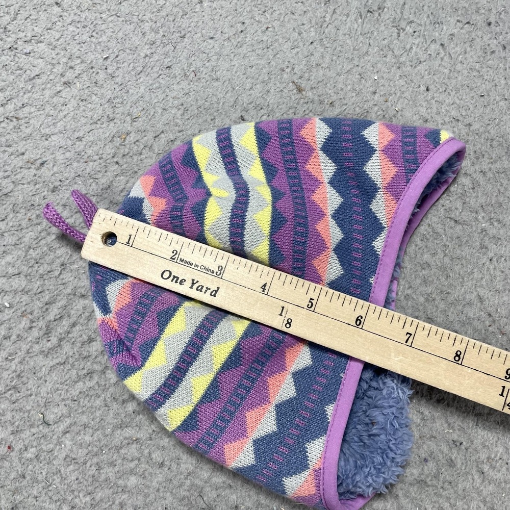 Patagonia Beanie Hat Girls 3-6 Months Multicolor Fleece Reversible Winter - Picture 5 of 10